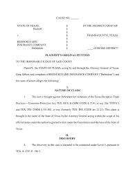 Plaintiffs Original Petition Texas Template Fill Online Printable Fillable Blank Pdffiller