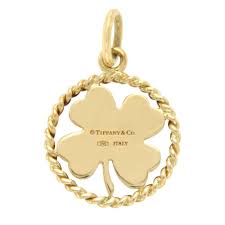 Tiffany Co 14k Yellow Gold Four Leaf Clover Charm Pendant U22 Tiffanyco Pendant Tiffany Co Clover Charm Charm Pendant