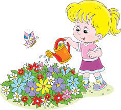 浇花的卡通女孩矢量素材 编号 20140516102836 儿童幼儿 矢量人物 矢量素材 childrens art kids art projects kids background