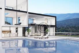 Bitte haben sie verständnis, dass es sich bei dieser ferienwohnung um ein nichtraucherdomizil handelt. Grosses Weisses Haus Mit Schwimmbad Seitlich Fototapete Fototapeten Luxus Haus Ententeich Idylle Myloview De