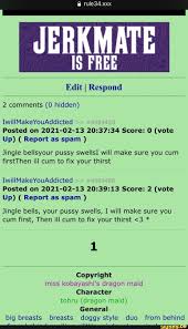 rule34.xxx JERK MATE IS FREE Edit I Respond 2 comments (0 hidden)  IwillMakeYouAddicted Posted on