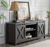 GAZHOME Moderno mueble de TV de granja con puertas correderas de granero,  mesa consola central de entretenimiento multimedia para televisores de  hasta ...