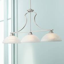 There are tons of stylish options that will add form the pendant light descends from the ceiling and then branches out into four smaller lamps—which are displayed in a row. Milbury 40 1 2 Wide Nickel Kitchen Island Light Chandelier T4855 Lamps Plus In 2021 Chandelier Lighting Fixtures Island Chandelier Kitchen Island Lighting
