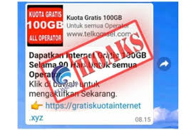 Apalagi jika sesuatu yang gratis tersebut berhubungan dengan kuota atau pulsa. Hoaks Kuota Data Gratis 100 Gb Beredar Di Whatsapp Halaman All Kompas Com