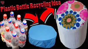 Diy water bottle holder for kids Make Stool With Plastic Bottles Plastic Bottle Recycling Ideas Diy Plastic Bottle Stool Craft Youtube