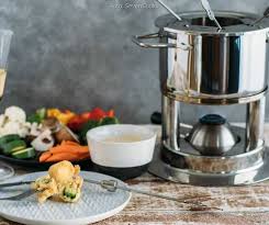Fondue Mit Gemuse Im Bierteig Rezept Bierteig Fondue Und Teig