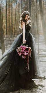 33 Beautiful Black Wedding Dresses That Will Strike Your Fancy Wedding Dresses Guide Black Wedding Gowns Black Wedding Dresses Gothic Wedding Dress