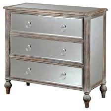 3 Drawer Mirrored Chest With Gray Wood Finish Gray Stylecraft Mirrored Chest Shabby Chic Dresser Mirror Chest Of Drawers