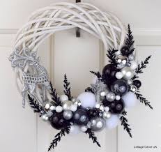 Black And White Wreath Images Exclusive Xmas Christmas Wreath Black White Silver Handmade In Home Furniture Diy Home Decor Christmas Wreaths Christmas Wreaths Diy Gold Wreath Christmas