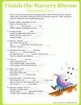 Baby Shower Game Finish The Nursery Rhyme Printable Familyeducation