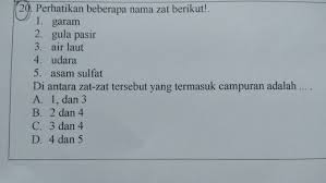 Gambar rangkaian alat pengujian larutan. 20 Perhatikan Beberapa Nama Zat Berikut 1 Garam 2 Gula Pasir 3 Air Laut 4 Udara 5 Asam Sulfat Di Brainly Co Id