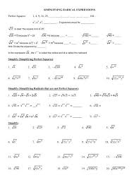 Many algebraic expressions contain radicals. Simplifying Radical Expressions