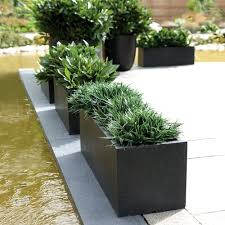 Cadix Black Low Rectangular Planters Modern Planters Modern Planters Outdoor Outdoor Planters Rectangular Planters