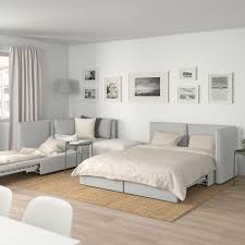 Vallentuna Mod Sofa 4 Seat W 3 Slpr Sections And Storage Orrsta Murum Light Gray White Ikea Vallentuna Living Room White Sofa Bed With Storage