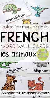 Voici Une Collection De 60 Soixante Animaux Differents Cartes De Mots De Vocabulaire Des Animaux De La Word Wall Cards Word Wall French Teaching Resources