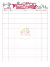 Printable Order Tracking Sheet Made Urban Crochet Business Business Printables Jewelry Making Business