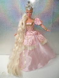 Barbie® doll has a curvier body type than the original and wears a pink sweatshirt dress with the message dream often. white sneakers and a pair of sunglasses complete the look. Barbie Rapunzel Doll With Very Long Hair Free Uk P P 481427956