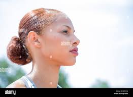 Track field athletes in hurdle hi-res stock photography and images