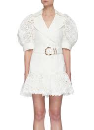 Acler acler peterson draped crepe tank. Acler Sierra Belted Puffed Sleeve Floral Lace Mini Dress Women Lane Crawford