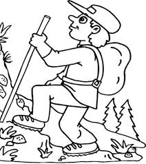 Hiking The Mountain In Summer Coloring Pages Summer Coloring Pages Camping Coloring Pages Coloring Pages