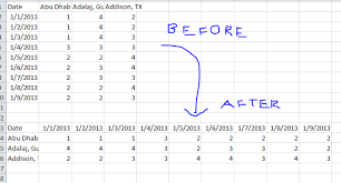 excel swapping reversing the axis of a table data