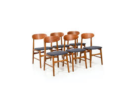 Dinning room bench dining bench with back dining chair kitchen seating table seating small bench sylvia charcoal bench with tufted backrest | the sylvia bench's contemporary design makes a sharp the upholstered seat and back ensure that every diner is comfortable — even if. Set Of 6 Mid Century Dining Chairs With Teak New Upholstered Room Of Art