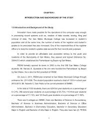 Chapter I Introduction And Background Of The Study1 0 Introduction And Backgroun Research Paper Thesis Transition Words For Essays Research Paper