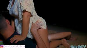 Brazilian hottie goes on the beach at night and sits on the dick in her  boyfriend, afraid of someone seeing! - XNXX.COM