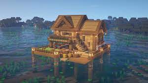 A minecraft survival house on water can be seen as a simple dock house, it is one of the cool minecraft houses that you can build since it is a bit different. How To Build A Lake House Minecraft Tutorial Minecraft Cottage Cute Minecraft Houses Minecraft Water House