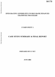 (from peakinsight llc) below are a few tips and suggestions for preparing for interviews at the world bank group (wbg). Integrating Gender Into World Bank Financed Transport Programs Component 1 Case Study Summary And Final Report