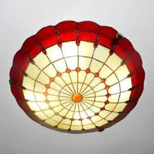 The tiffany ceiling lights flush are made of stained glass shade, led chip and zinc alloy base. Vintage Tiffany Style Ceiling Lights Stained Glass Flush Mount Lighting Fixture Ebay