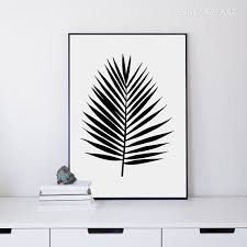 Palm Leaf Print Tropical Leaf Print Palm Art Print Minimalist Art Black Diy Wall Painting Home Decor Wall Art Wall Art Decor Prints