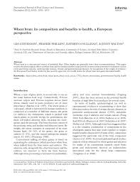 Pdf Wheat Bran Its Composition And Benefits To Health A European Perspective