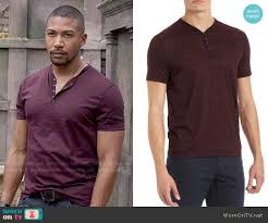 Marcel S Dark Purple Henley Tee On The Originals Henley Tee Henley Vampire Diaries Outfits