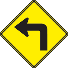 Black And White Arrow Road Sign Meaning Left Turn Ahead Sign Y2366 Cars Birthday Party Disney Traffic Signs Cars Theme Birthday Party