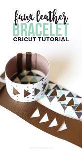 Faux leather is a less expensive, more durable synthetic alternative to real leather. Faux Leather Bracelet Cricut Tutorial Diy Leather Bracelet Faux Leather Bracelets Leather Bracelet Cricut