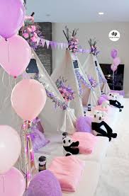 Birthday Indoor Birthday Decoration Ideas At Home With Balloons Sleepover Party Slumber Party Party In Purple Sleepover Party Slumber Party Birthday Spa Sleepover Party