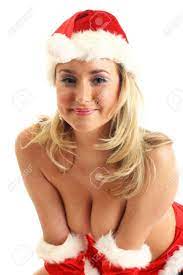Nude Santa Girl Hide Behind Hands Stock Photo, Picture and Royalty Free  Image. Image 11072754.