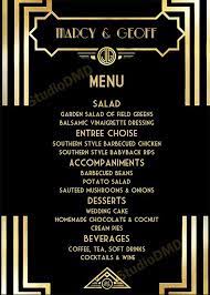 'the great gatsby' movie hits theaters this evening and we figured many of you would like to try throwing a 1920s/great gatsby themed party of throwing a 1920's great gatsby party; Printable Menu Card Template Great Gatsby Style Art Deco Etsy Menu Card Template Printable Menu Cards Menu Cards