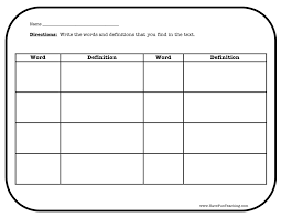 word and definition worksheet have fun teaching