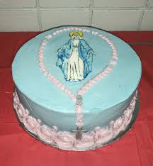 Birthday Cake For Mother In Heaven Rosary And Virgin Mary Cake Mary Cake Mary Birthday Virgin Mary Birthday