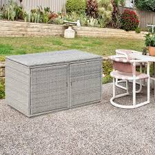 Summer in arizona can only mean one thing, pool time! Outdoor Wicker Storage Box Garden Deck Bin With Steel Frame Rattan Pool Storage Box With Lid Ideal For Storing Tools Accessories And Toys 88 Gallon Capacity Grey Dataglove Com