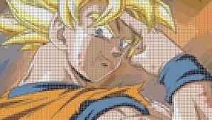 Change many colors and you get many versions of the same monster. Dragonball Z Goku Cross Stitch Pattern Coloriage Pixel Art Coloriage Pixel Pixel Art