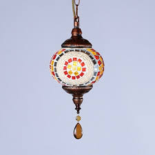 Moroccan Pendant Lighting With Globe Multi Color Glass Hanging Lamp For Dining Room Takeluckhome Com