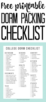 Free Printable Dorm Room Checklist Dorm Room Checklist College Dorm Checklist Dorm Checklist