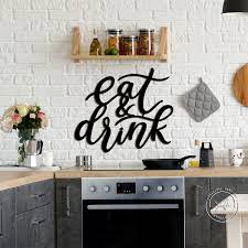 Check spelling or type a new query. Eat And Drink Sign Metal Kitchen Wall Art Home Decor Hanging Etsy