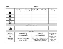Weekly Behavior Chart