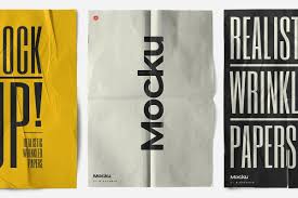 Wrinkled Papers And Plastics Mockups In 2020 Wrinkled Paper Mockup Poster Mockup