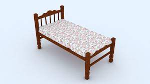 Have in mind that the bed frame or bed base can be wider than the mattress width. 3d Asset Single Bed Model Cgtrader