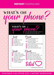What S On Your Phone Bachelorette Party Game Instant Etsy Bachelorette Party Games Awesome Bachelorette Party Bachelorette Party